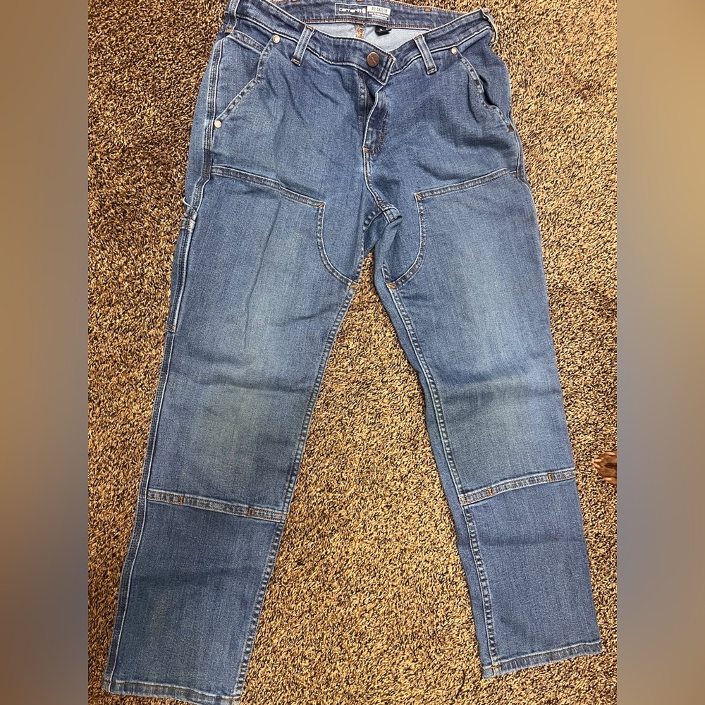 Carhartt Blue Boot Cut Jeans double knee